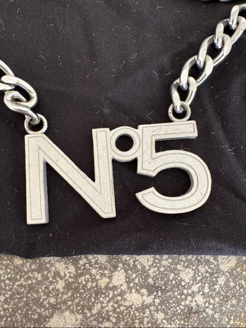 CHANEL Silver N°5 Logo Chain Necklace - Picture 4 of 5